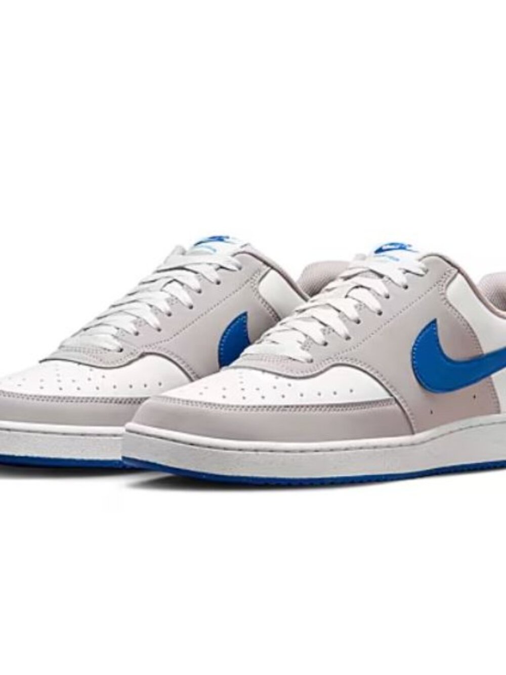 Nike Men's Court Vision Low Sneakers Sail/Brilliant Blue - Cream Size 10